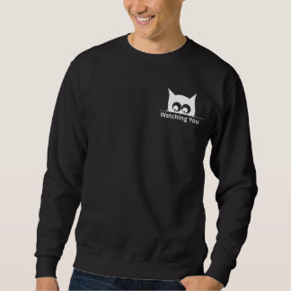 Moletom Engraçado Gato Observando Você Fofo Minimalista