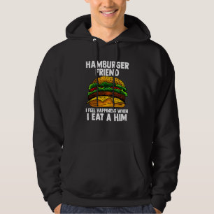 Moletom Engraçado Hamberger Amigo Sinto Felicidade Quando