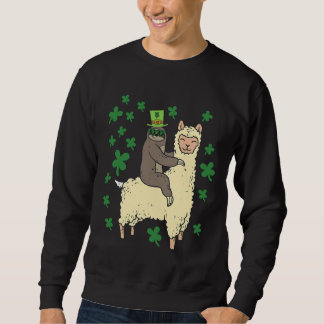 Moletom Engraçado Irlandês Sloth Llama St Patricks