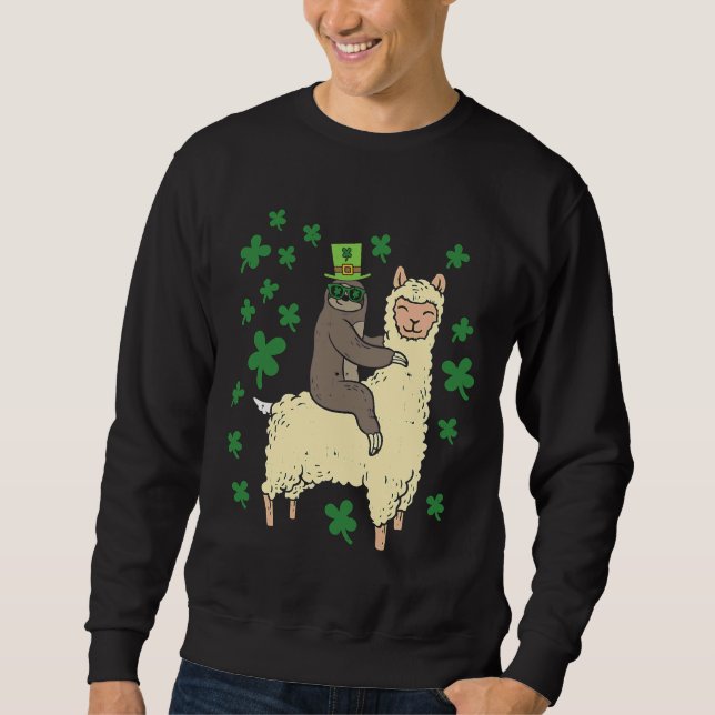 Moletom Engraçado Irlandês Sloth Llama St Patricks (Frente)