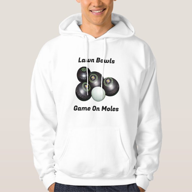 Moletom Engraçado Jogo De Boliches Na M...Hoodie. (Frente)