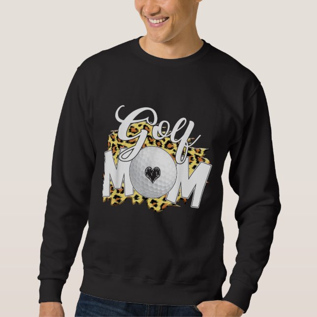 Moletom Engraçado Leopardo Golf Mãe Dia de as mães De Amor (Frente)
