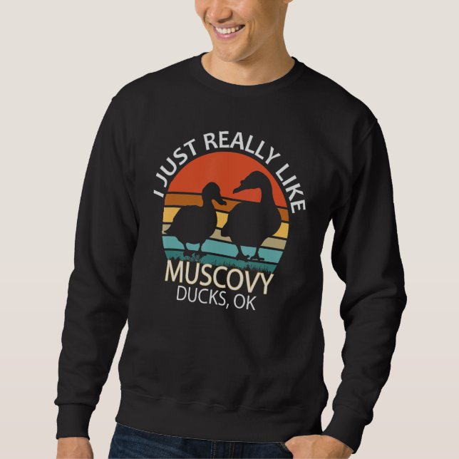 Moletom Engraçado Muscovy Duck Dom - Eu Gosto Muito (Frente)