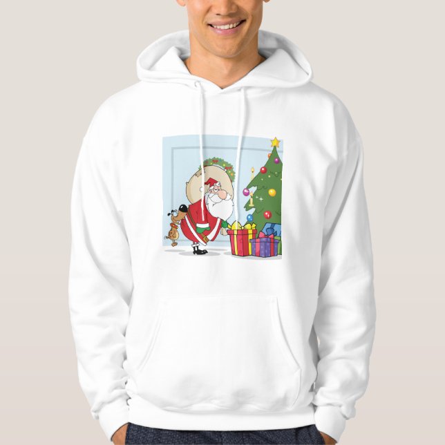 Moletom Engraçado Papai Noel Mens Hoodie (Frente)