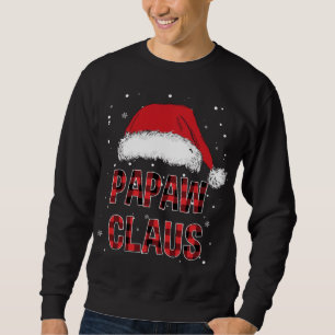Moletom Engraçado Papaw Claus Red Xadrez Família Natal Pjs