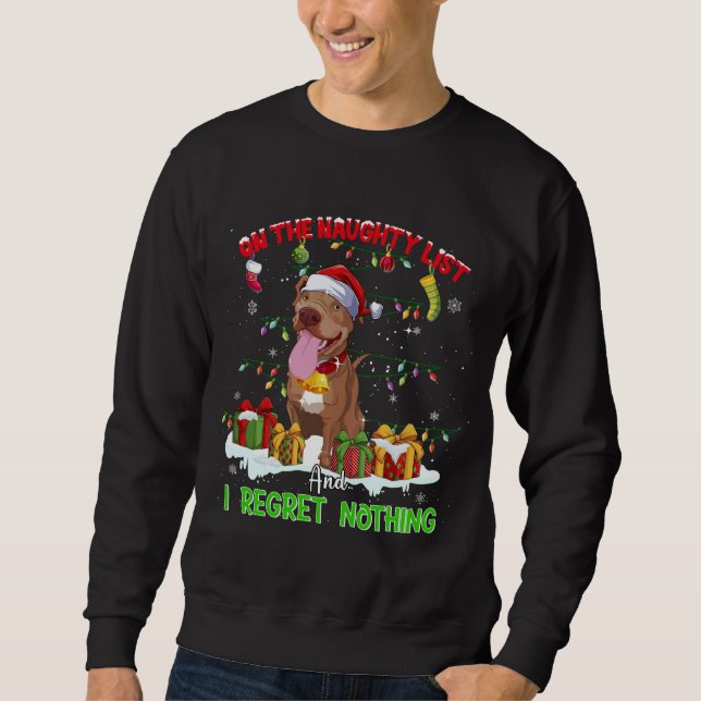 Moletom Engraçado Pitbull Natal Feio Cachorro Feio (Frente)