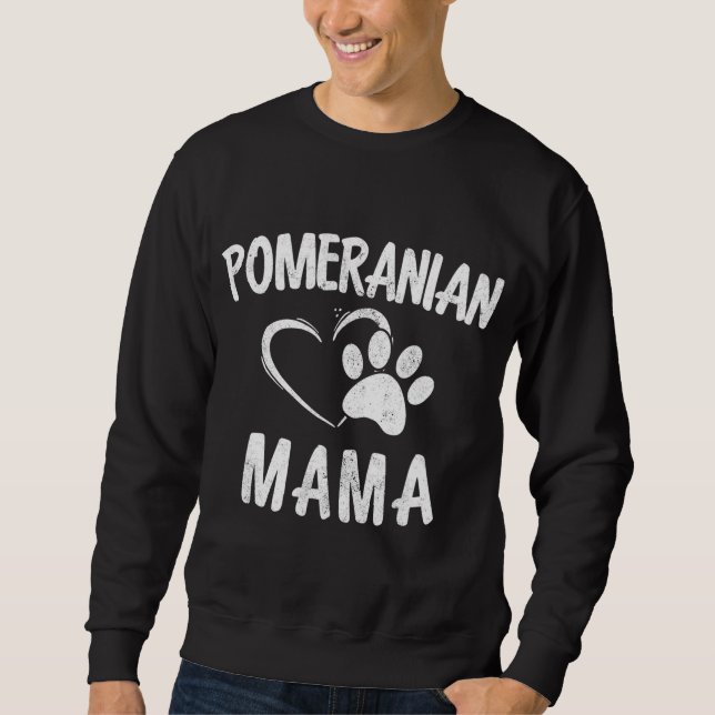 Moletom Engraçado Pomerânia Mama presente Pet Lover Roupa (Frente)
