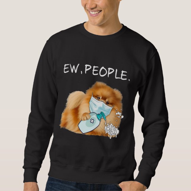 Moletom Engraçado Pomeraniano de Cão de Pessoas (Frente)