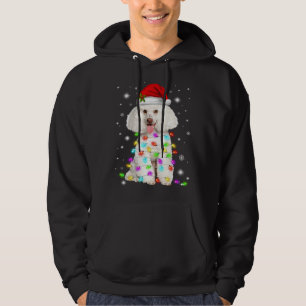 Moletom Engraçado Poodle Francês Cachorro Papai Noel Luzes