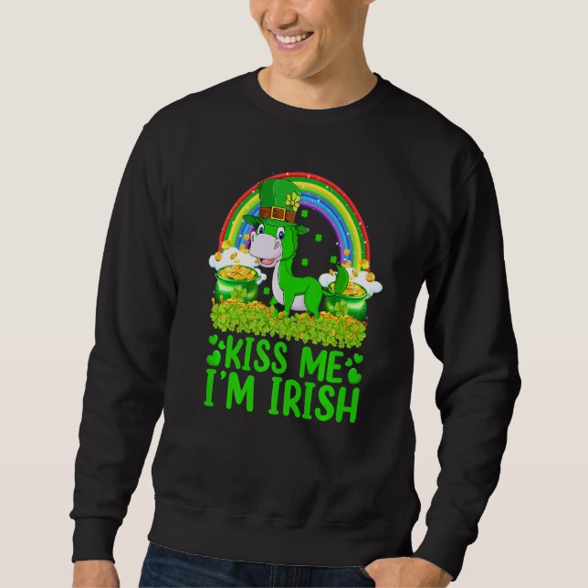 Moletom Engraçado Rainbow Beija-me Eu sou irlandês Mule Ru (Frente)