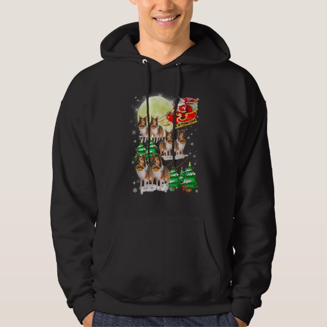 Moletom Engraçado Reindeer Sheltie Xmas Natal Amantes (Frente)