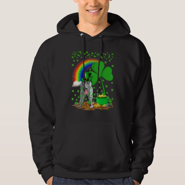 Moletom Engraçado Shamrock Rainbow Irish Wolfhound Dog Pat (Frente)