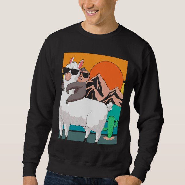 Moletom Engraçado Sloth Andando Llama No (Frente)