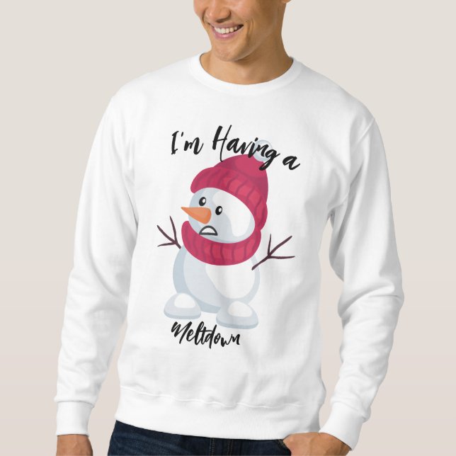 Moletom Engraçado Snowman Sweatshirt - Estou a derreter-me (Frente)