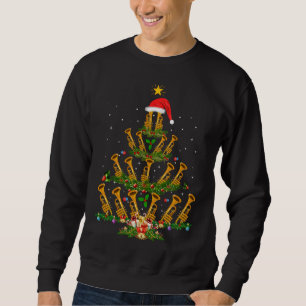 Moletom Engraçado Trompete Lover Xmas Lighting Trumpet Chr