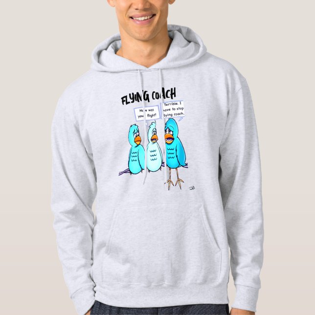Moletom Engraçado Voador, Hoodie Homem Negro (Frente)