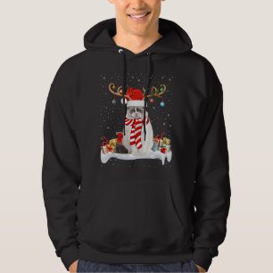 Moletom Engraçado Xmas Lighting Reindeer Santa Hat Ragdoll