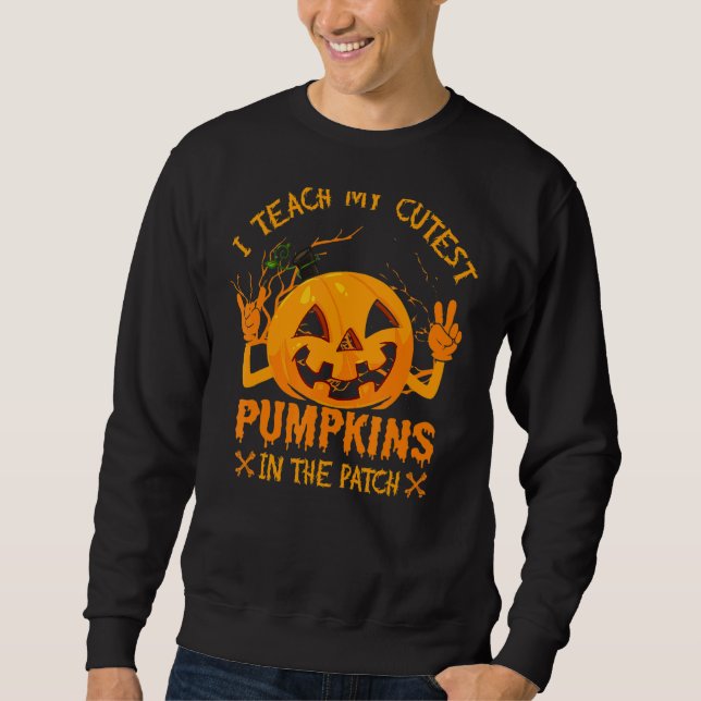 Moletom Ensino Os Pumpkins Mais Bonitos No Hallowee Da Pat (Frente)