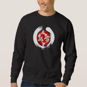 Moletom Enso Circle Koi Fish Japonês Art Ukiyo-E Yin Yang
