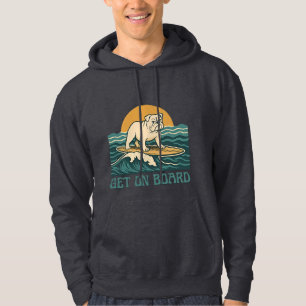 Moletom Entre no Quadro Cachorro Surfista Gráfico Retro Bu