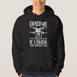 Moletom Entusiastas das Asas de Piloto de Drone Se Eu Me A