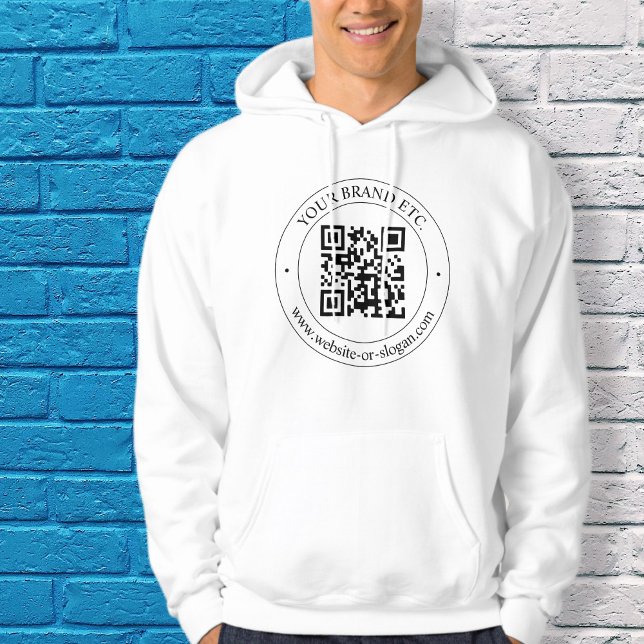 Moletom Envie Seu Próprio Código QR e Texto Personalizável (Criador carregado)