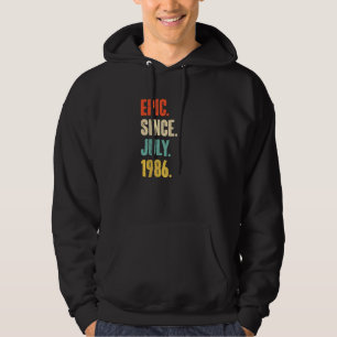 Moletom Epic Desde julho de 1986 36 anos 36 anos