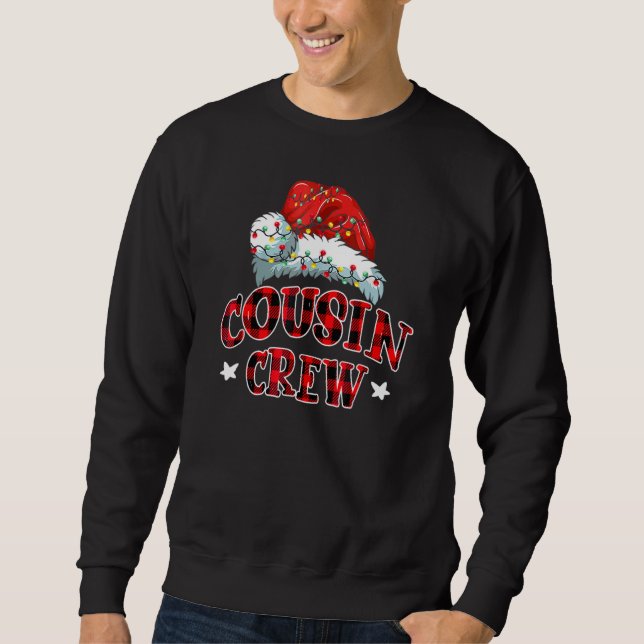 Moletom Equipe de Primo Chapéu de Natal Xadrez Vermelho Na (Frente)