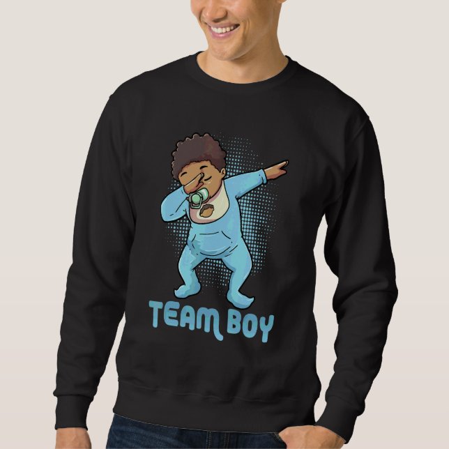 Moletom Equipe Menino Preto Bebê Dab Dança Anúncio Bebê (Frente)