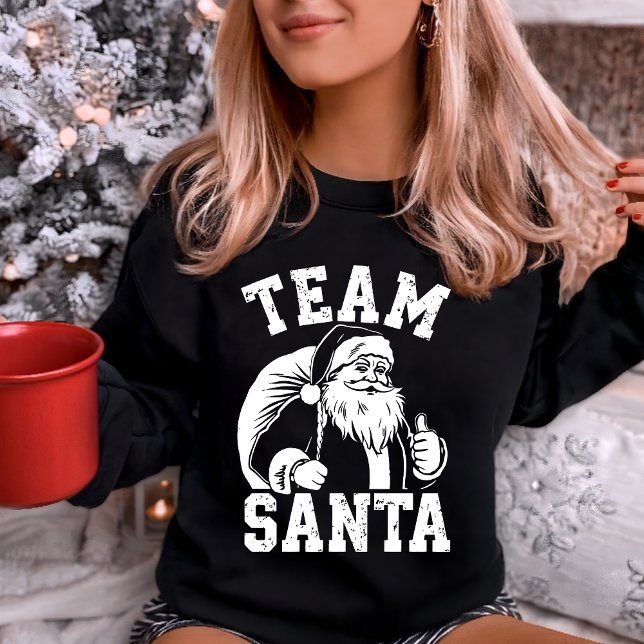 Moletom "Equipe Papai Noel" Polegar para Cima Feriado (Criador carregado)