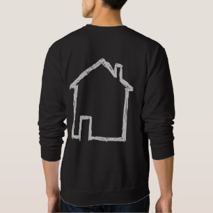Moletom Esboço da casa. Cinzas e preto