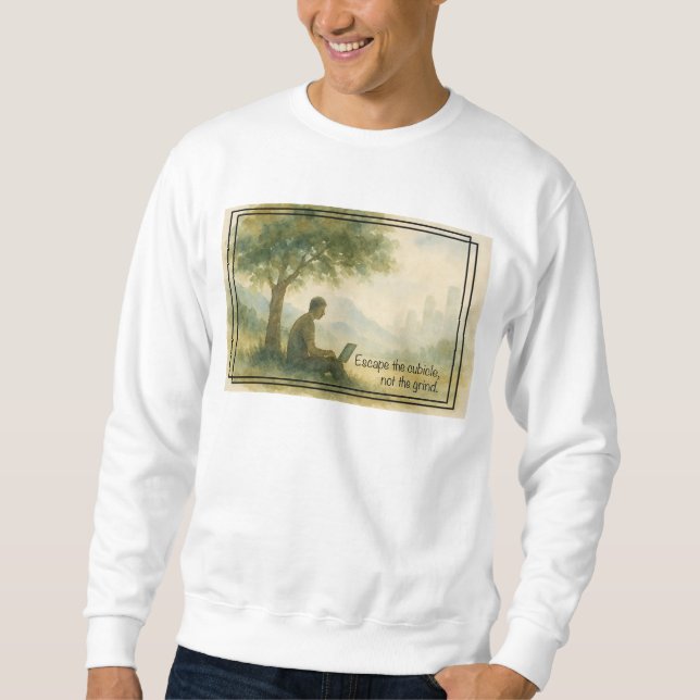 Moletom Escapar do Trabalho Remoto Nômada Digital Cubicle (Frente)