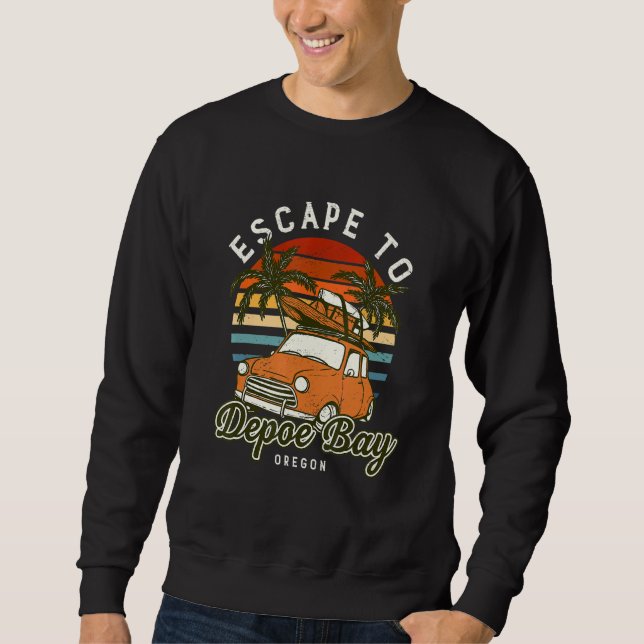 Moletom Escape Para Depoe Bay Beach Oregon Ocean Ou Summer (Frente)