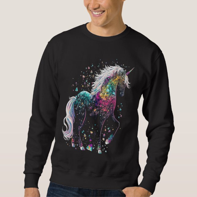 Moletom Esoteric Unicorn Crystals Cute Illustration (Frente)
