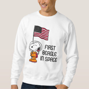 Moletom ESPAÇO Snoopy Com Astronauta De Bandeira