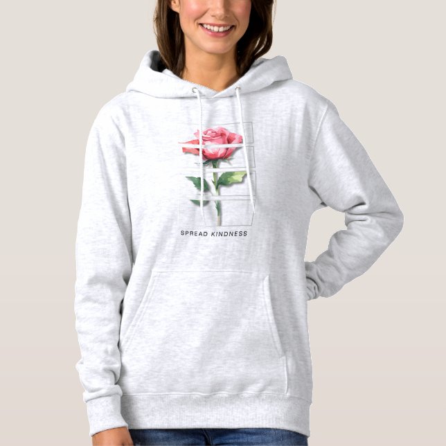 Moletom Espalhe Bondade – Arte de Rosa em Aquarela (Frente)