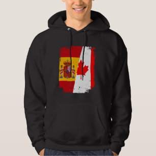 Moletom Espanha e Canadá, bandeira de amor e amizade