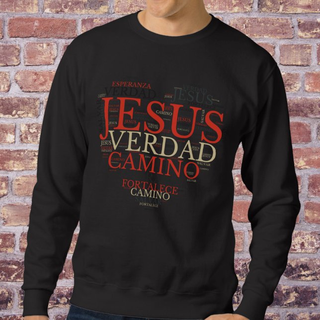 Moletom Espanhol Cristão de Jesus e Coração de Fé (Criador carregado)