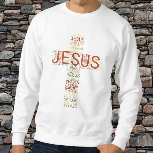 Moletom Espanhol Cristão de Jesus e Fé Cruz Masculina (Criador carregado)