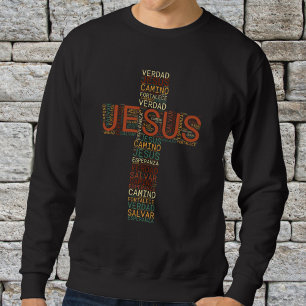 Moletom Espanhol Cristão de Jesus e Fé Cruz Masculina
