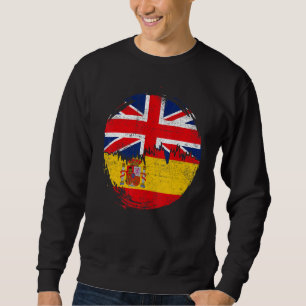 Moletom Espanhol Vintage com Raízes da Bandeira Britânica 