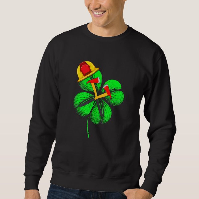 Moletom Espantoso Saint Patrick S Day Firefighter Shamrock (Frente)