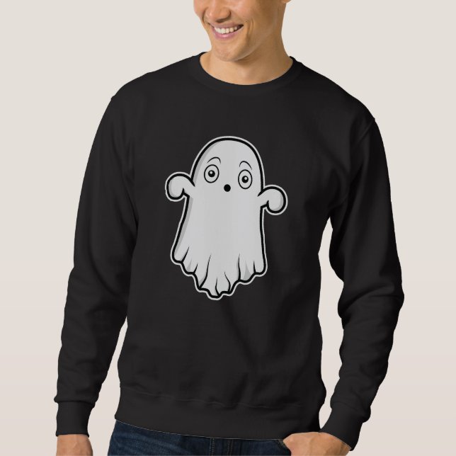 Moletom Espírito Espíritos Cute Surpreso no Dia das Bruxas (Frente)