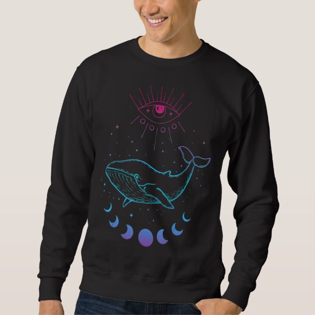 Moletom Espiritualidade Pagan Boho Nature Moon Whale (Frente)