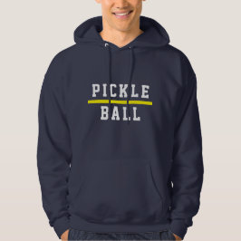 Moletom Esportivo PICKLEBALL Faixa Amarela No Azul Marinho