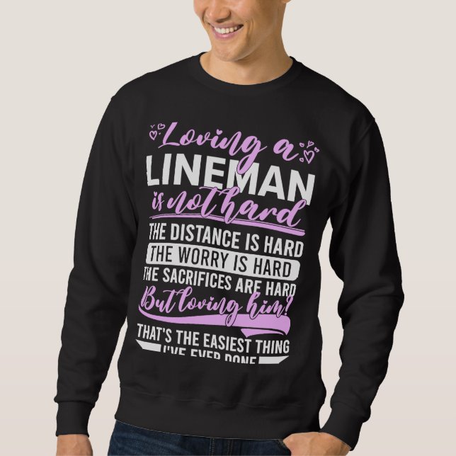 Moletom esposa do lineman da rede elétrica, Lineman, cônju (Frente)