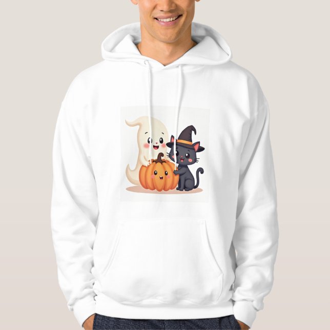 Moletom "Esquadrão de Halloween | Kawaii Ghost & Pumpkin H (Frente)