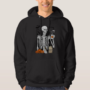 Moletom Esqueleto Bebendo Café Caveira de Halloween 1
