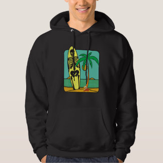 Moletom Esqueleto de férias de verão na praia Surfboard