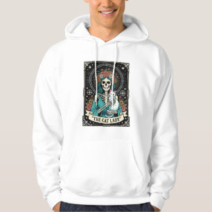 Moletom Esqueleto de Gata Tarot Floral Gótico